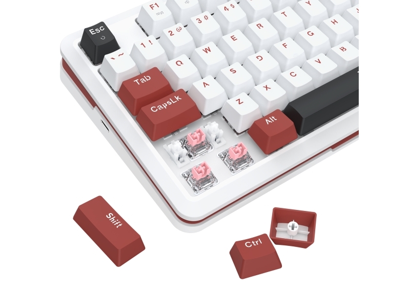 Redragon K721wrb-Rgb Stormhunter, Kabelgebunden, Mechanischer Switch, Weiß, Schwarz