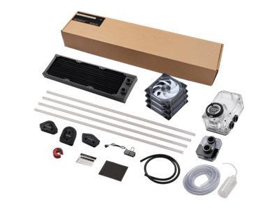 Phanteks Glacier Ez-Fit 360 D30-Kit - Væskekølesystem - Radiatorstørrelse: 360 Mm - (For: Lga1700, Am4, Am5) - Kobber - 120 Mm - Sort