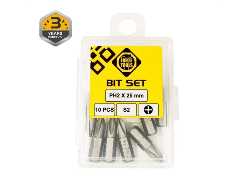 Forte Schrauberbit Ph2x25 Mm 10-Tlg.