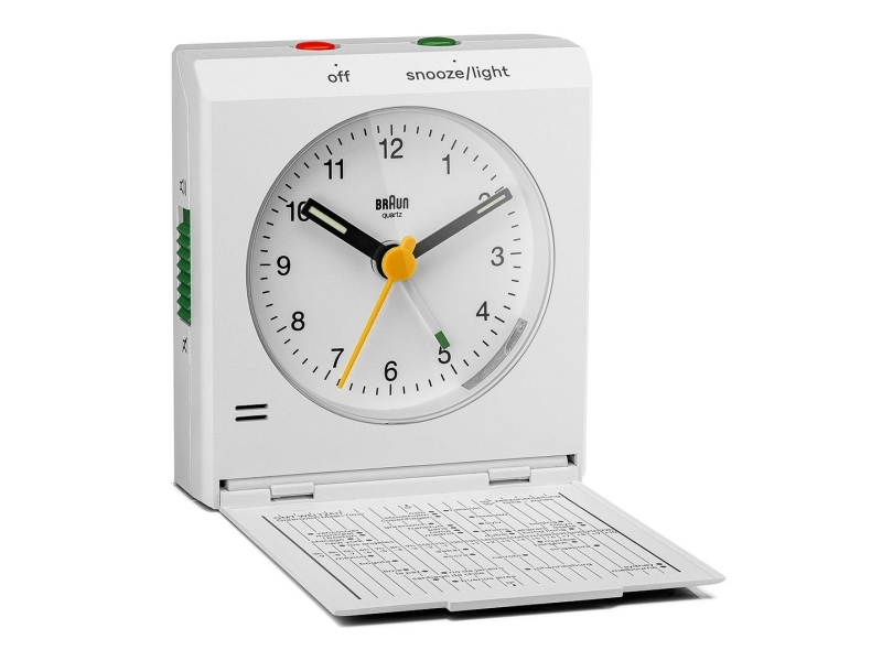 Braun Bc05w, Bord, Analogt Ur, Rektandel, Hvid, Klassisk, Batteri