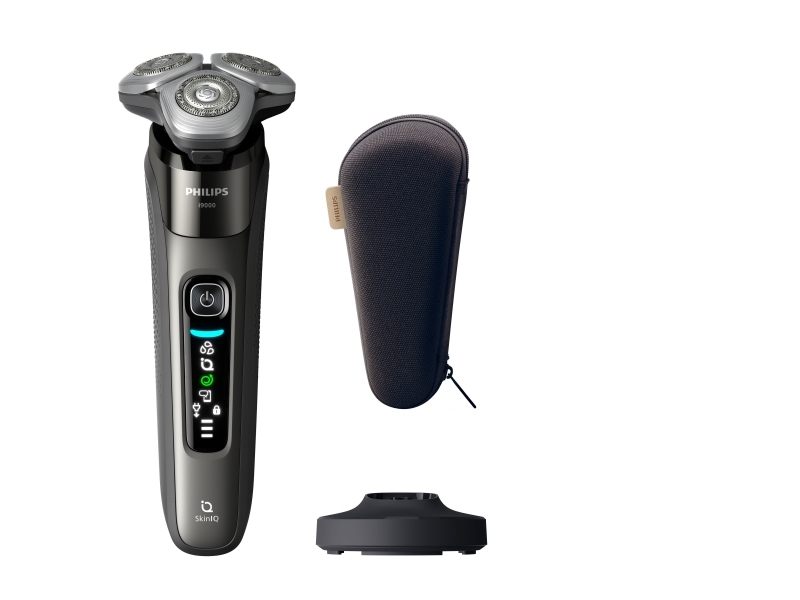 Philips i9000 X9002 Rakapparat för våt- och torrakning med SkinIQ, Roterande rakhuvud, Grå, SkinIQ, Rostfritt stål, Android, iOS, Batteri | Hårvård - Skägg- / Hårtrimmer - Rakapparater | GameStuff