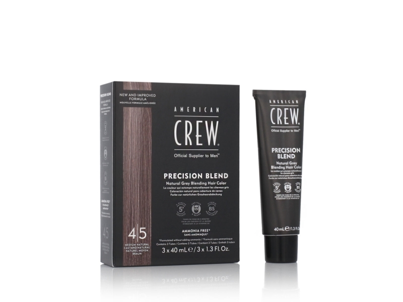American Crew Precision Blend Natural Gray Coverage Medium Natural 4-5 3 X 40 Ml