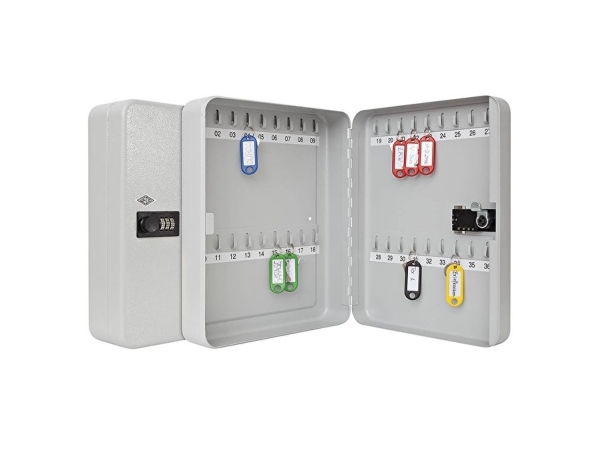 Wedo 102 43637, Stål, Grå, 36 krok/-ar, Kombinationslås, 94 x 243 x 300 mm | Möbler - Tillbehör - Nyckelkabiner & tillbehör | GameStuff