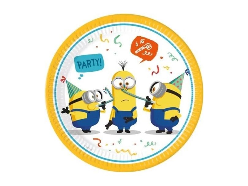 Decorata Party Paptallerkner - 8-pak - 23 cm - Minions: The Rise