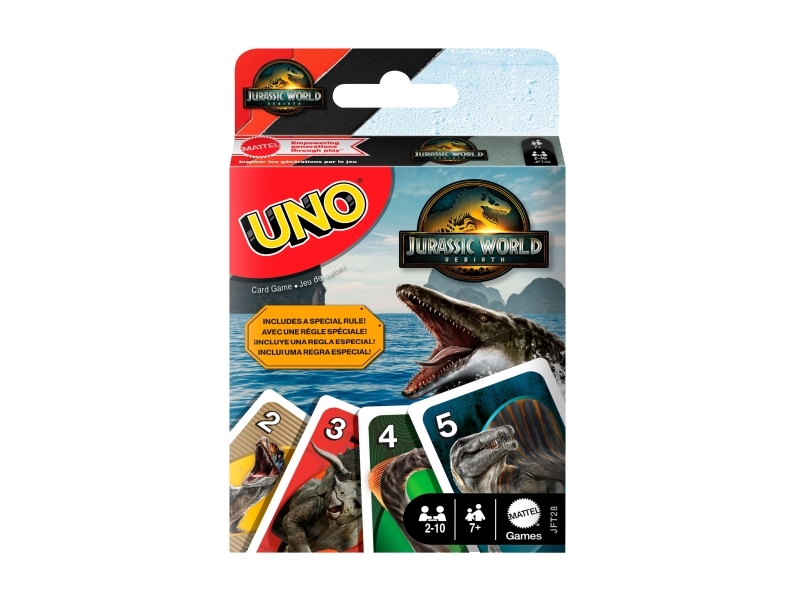 Games Uno Jurassic World Rebirth Card Game For Kids, Family & Adult Game Nights, Card Game, Shedding, 7 Yr(S)