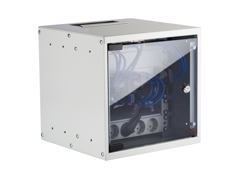 Efb Elektronik Wgb-1006Gr.30-Set1, Vægmonteret Stativ, 6U, 30 Kg, Nøglelås, Grå