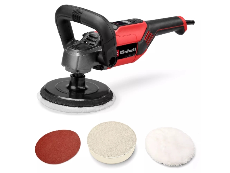 Einhell CC-PO 1100/150 CE, Roterande polermaskin för bilen, 3500 RPM, 1100 W, Svart, Grå, Röd, 2,05 kg, AC | Bilvård & Biltillbehör - Exteriör Bilvård - Polermaskiner | GameStuff