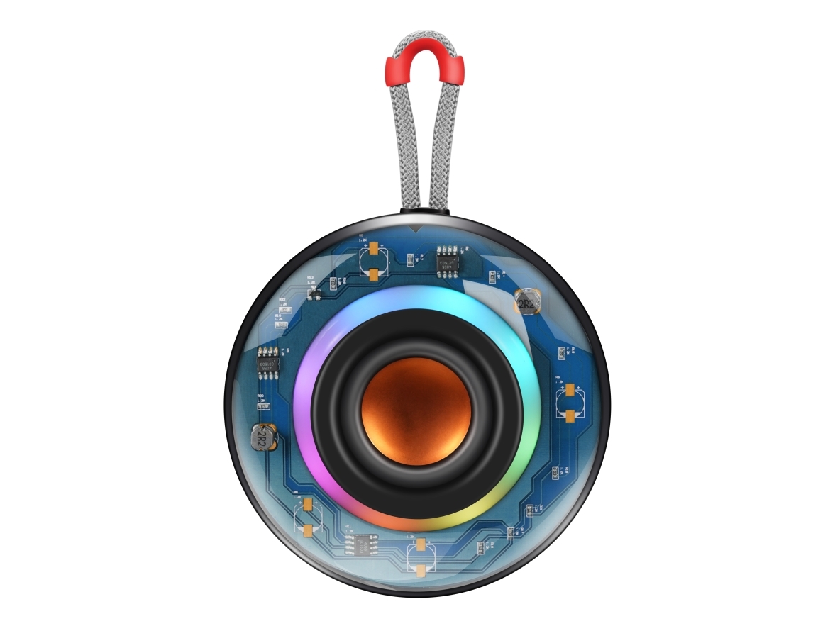 Streetz Transparent bluetooth-højttaler med TWS og LED-lyseffekter, 5 W, 5 W, 100 - 20000 Hz, 4 ohm (O), 75 dB, Trådløs, 10 m