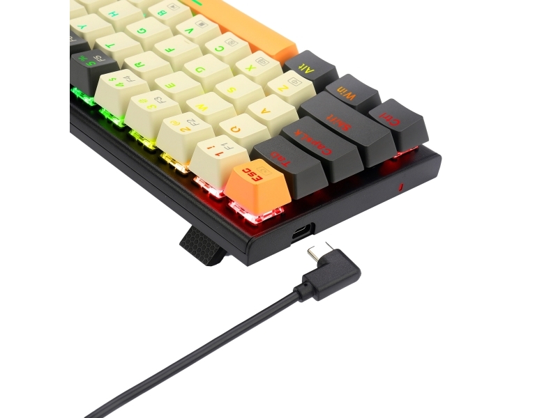Redragon K633cgo-Rgb Ryze, Kabelgebunden, Usb, Mechanischer Switch, Schwarz, Weiß