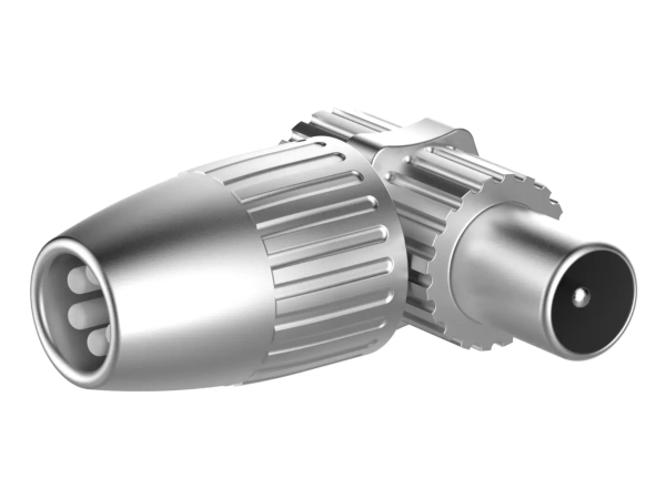 Sinox SOV01512, Hankoppling, 90°, Silver, Metall, Upphängbar förpackning, 1 styck | Datortillbehör - Kablar & adaptrar - Bildkablar | GameStuff