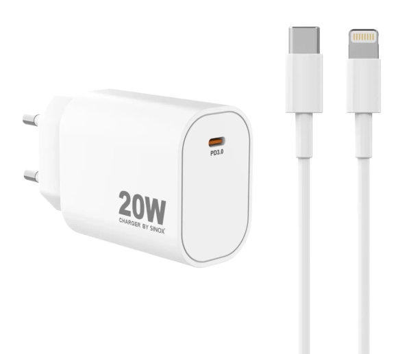 Sinox SXP6820, inomhus, AC, 2 m, Vit | Tele & GPS - Mobil tillbehör - Övriga tillbehör | GameStuff