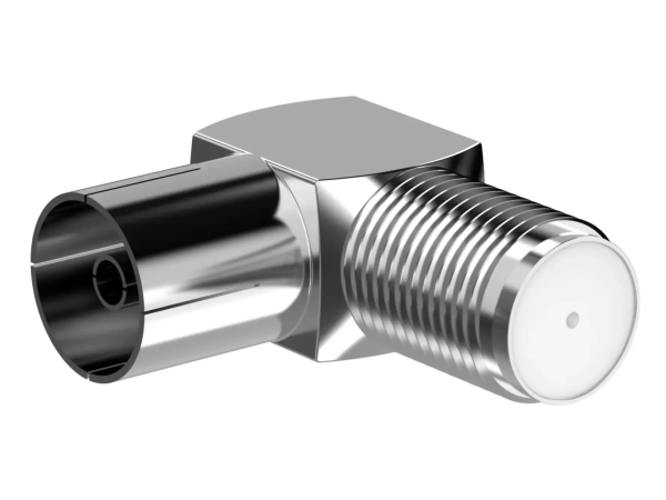 Sinox SOV01556, F-typ, Honkoppling, 90°, Rostfritt stål, Metall, Upphängbar förpackning | Datortillbehör - Kablar & adaptrar - Bildkablar | GameStuff