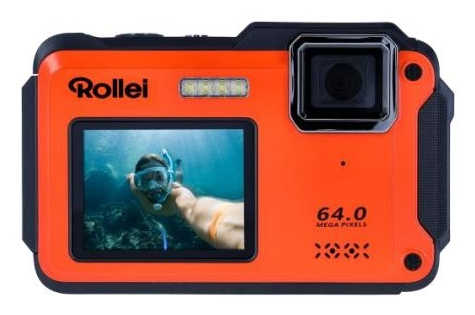 Rollei Sportsline 64 Selfie, 64 MP, 9216 x 6912 pixel, CMOS, 4K Ultra HD, 147 g, Orange