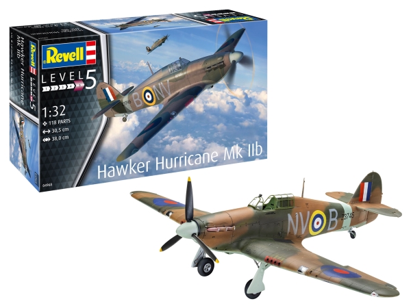 Revell 04968, Luftfartøj, Monteringssæt, 1:32, Hawker Hurricane Mk Iib, Dreng, Plast