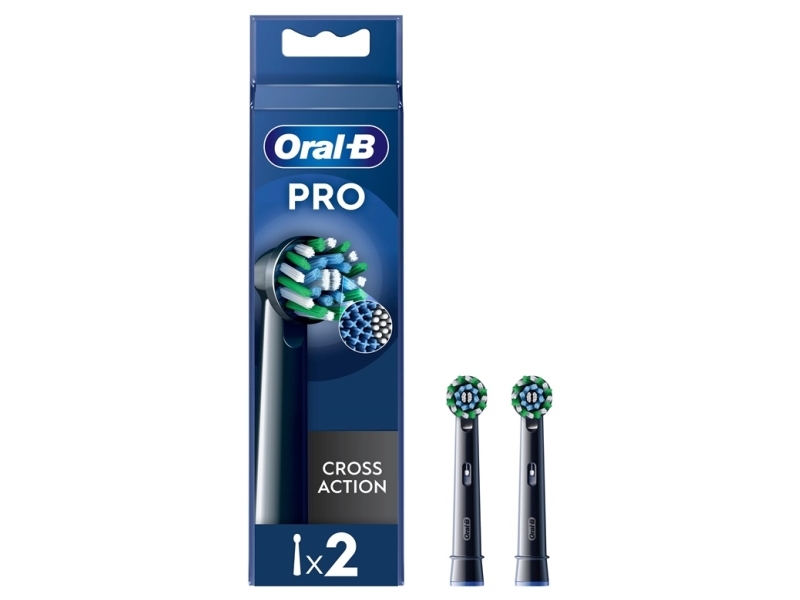 Dantų Šepetėlio Galvutės Oral-B Eb50-2 Cross Action Pro, Juodos Spalvos, 2 Vnt.