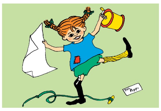 Pippi Langstrumpf - Grußkarte Mit Umschlag - Grün