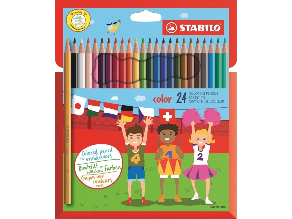 STABILO 4006381488044, Multifärg, 2,5 mm, CE, Papperslåda, 24 styck, PVC | Skola & Hobby - Solida färger - Färgkritonger för skolanvändning | GameStuff