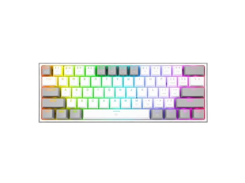 Redragon K617-Rgb Fizz Rgb White/Grey, Kabelgebunden, Usb, Mechanischer Switch, Grau, Weiß