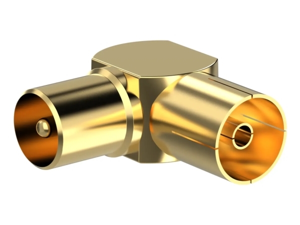 Sinox 90° antennadapter, guld | Datortillbehör - Kablar & adaptrar - Bildkablar | GameStuff