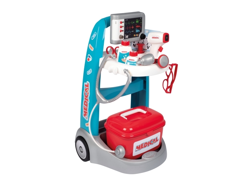 Smoby SMOBY elektroninen lääkintäkärry 16 tarvikkeet