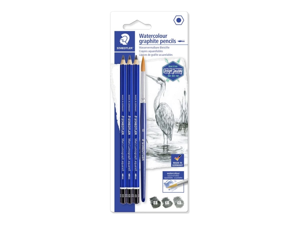 STAEDTLER Mars Lumograph 100A - Vattenfärgspenna - grafit - 4B, 6B, 8B - 3.6 mm (paket om 3) | Skrivredskap - Märkpennor - Permanent Marker | GameStuff