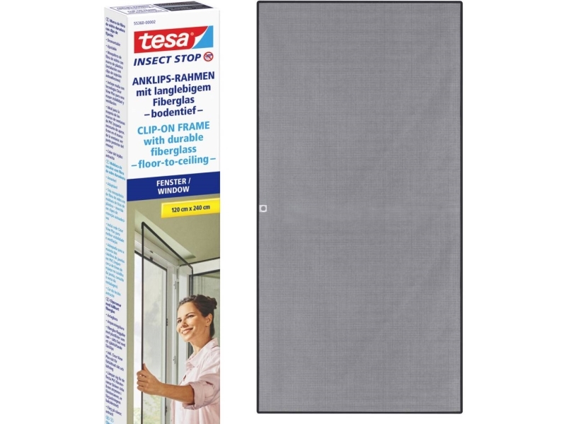 Tesa Insect Stop 55360-00002-00 Fluegitter (B X H) 1.2 M X 2.4 M Antracit 1 Stk