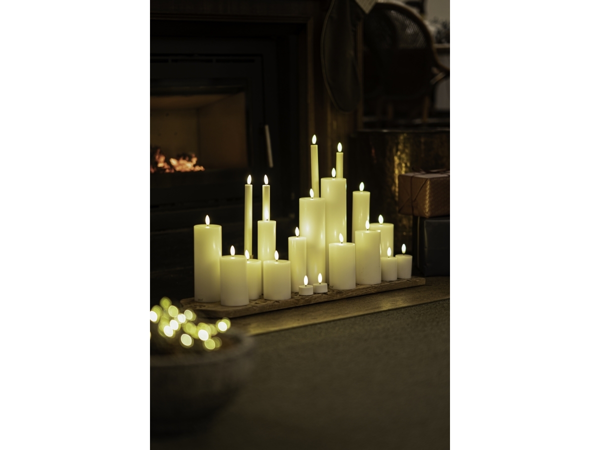 Sirius Sille Uppladdningsbar blockbelysning Mini Vit - Ø 5 cm - H 6,5 cm - 2 st | Julen - Konstgjord belysning - Kalender och adventsljus | GameStuff