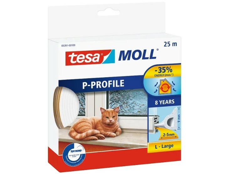 TESA P-Profile, 25 m, Fönster | Papper & Emballage - Förpackningstejp - Förpackningstejp | GameStuff