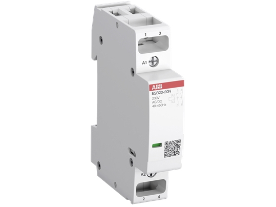 Alternativ bild 0 för Installationsbrytare 2-polig 1NO+1NC, AC-1 20A vid 55 grader, 250V AC, styrspänning 230V AC/DC