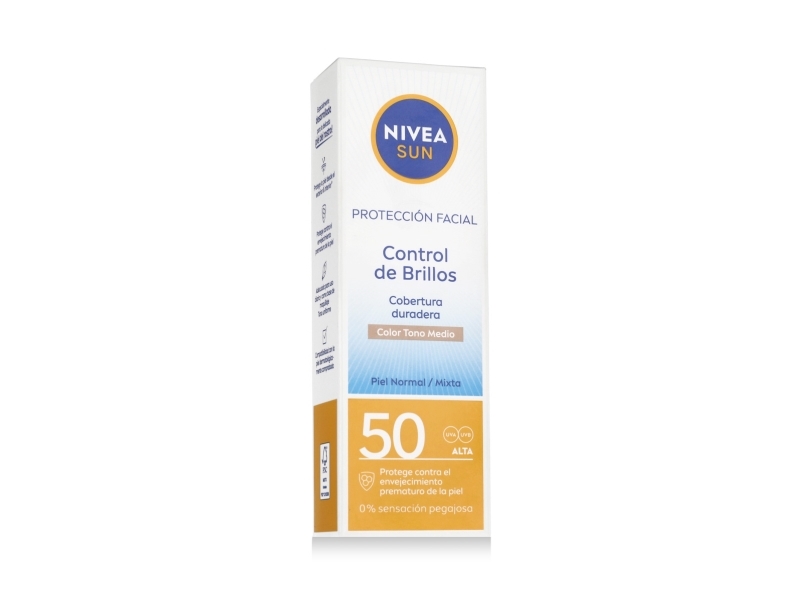 Nivea Sun UV Face Shine Control Cream SPF 50 (01 Medium) 50 ml
