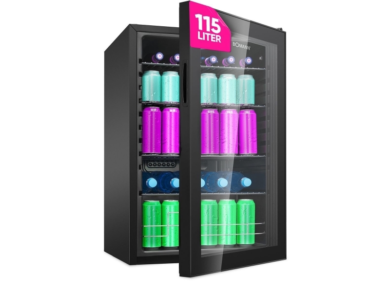 Bomann KSG 7290, Juomakaappi, Vapaasti seisova, musta, musta, Oikea, 115 L