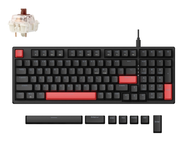 Keychron Lemokey X5 Qmk, 96%, Ledningsført, Usb, Mekanisk, Led, Sort
