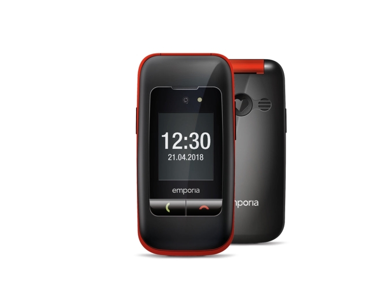 Emporia One, Muslingeskal, 6,1 Cm (2.4"), 2 Mp, Bluetooth, 900 Mah, Sort, Rød