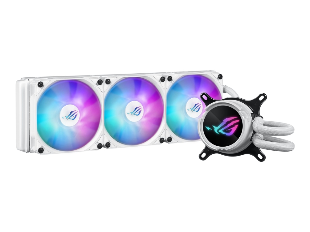 Asus Rog Strix Lc Iii 360 Argb White Edition, Flüssigkeitskühlung, 12 Cm, Weiß
