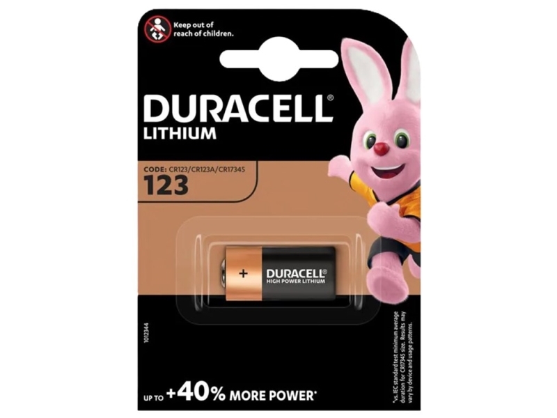 Fotobatteri Lithium 3,0V, CR17345, 123A-B1 - Duracell