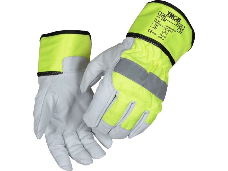 Gedeskindshandske, THOR Trafik, 10, hvid, gedeskind - (12 stk.)