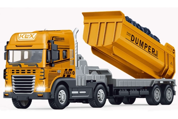 KLX Trykstøbt lastbil med dumper, friktion, lys og lyd (534679)