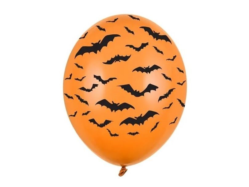 Party Deco Halloween-ballonger, Fladdermöss, orange, 30 cm, 6 st universal | Belysning - Annan belysning - Ljusslingor | GameStuff