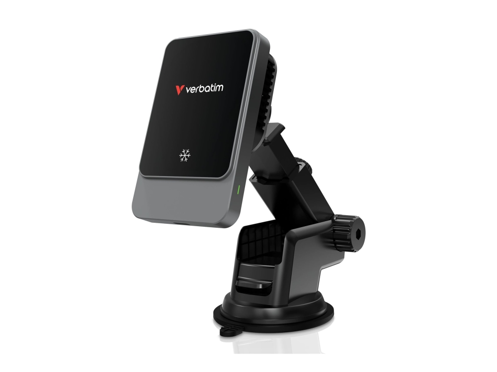 Verbatim Charge 'N' Drive - Trådløs Opladerholder Til Bil - Rgb-Belysning - 15 Watt - Fast Charge