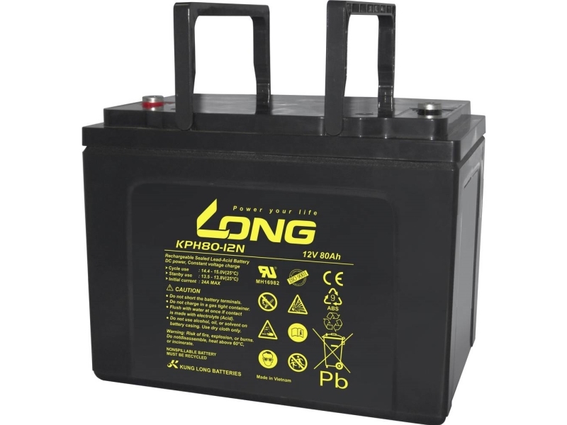 Blybatteri Kunglong Kph80-12N-M Blyfleece 80 Ah 12 V 1 Stk
