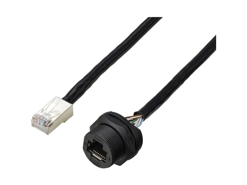 Tru Components Tc-E13t-Fr5-Pwf/Mr6-Nca-0.5Pv-Jd Rj45-Buchse Für Rückwandmontage Mit Ip67-Gewinde (Mit Gewinde), Cat5e-Kabel, 0,5 M Tc-13543644 Polzah