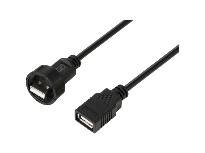 Usb 2.0-Anschluss Mit Angegossenem Stecker Und Ip67-Kabel (Mit Gewinde) 0,5 M. Tc-E13t-Mu2-Mwa/Fu2-Nwa-0,5Pv-S Wasserdichtes Kunststoffkabel Tc-13543