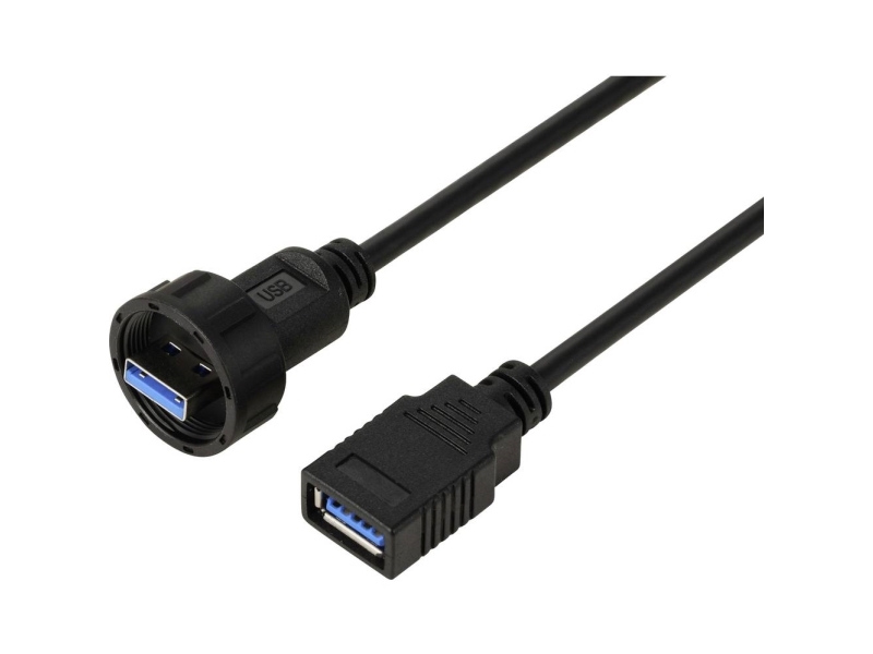 Usb 3.0-Tilslutning På Stik, Ip67 (Gevind), Kabel 0,5 M. Tc-E13t-Mu3-Mwa/Fu3-Nwa-0.5Pv-S Vandtæt Plastkabel Tc-13543564 Tru Components Indhold: 1 Stk