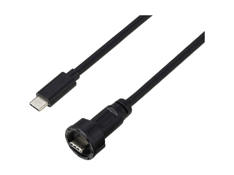 Usb Type-C 3.0 Stik På Stik Ip67 (Gevind) Kabel 0,5 M. Tc-E10t-Mt3-Mwa/Nwa-0.5Pv-S Vandtæt Plastkabel Tc-13543584 Tru Components Indhold: 1 Stk