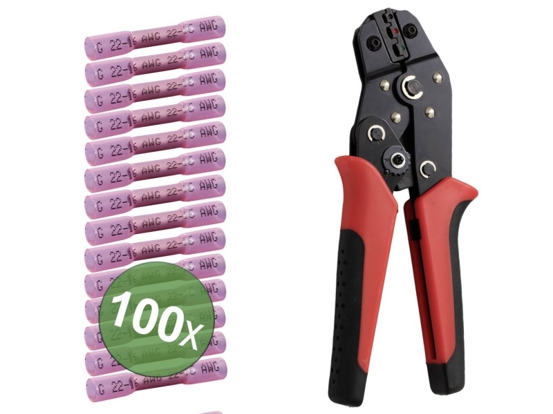 Tru Components Tc-13448588 Crimpkonnektor Med Krympeslange 0.5 Mm² 1.5 Mm² Helisoleret Rød 100 Stk