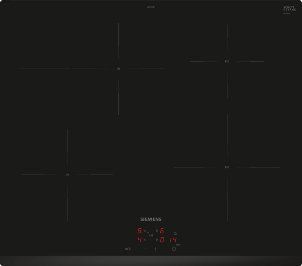 Siemens iQ300 EI631CFB1E, Svart, Inbyggnad, 60 cm, Zon induktionshäll, Keramik, 4 zon(er) | Vitvaror - Spishäll - Induktionshäll | GameStuff