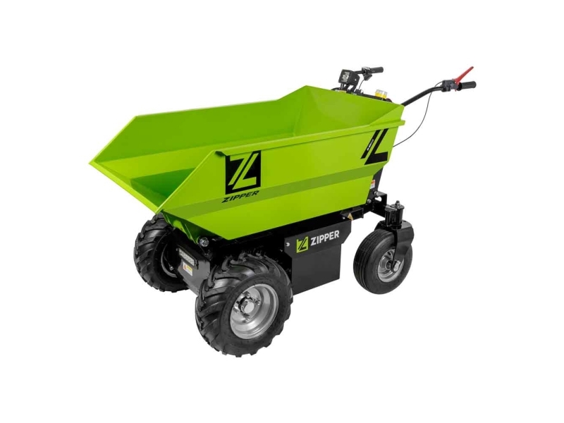 Zipper ZI-ED500, Motordriven skottkärra, 4 hjul, Svart, Grön, 236 l, 500 kg, 208 kg | Trädgården - Trädgårdsredskap - Skottkärror | GameStuff
