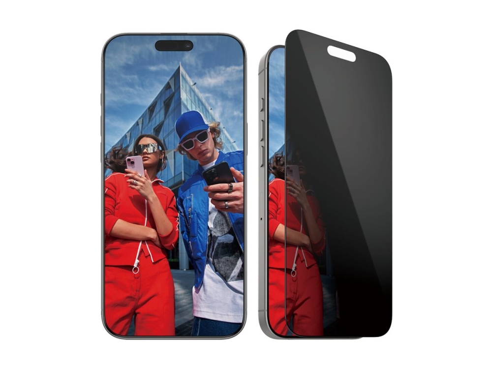 PanzerGlass - Skärmskydd för mobiltelefon - ultrabred passning - glas - med sekretessfilter - 2-vägs - ramfärg svart - för Apple iPhone 16 Pro Max