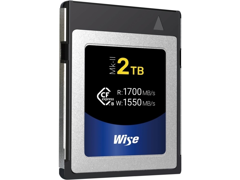 Wise Wi-Cfx-B2048m2, 2 Tb, Cfexpress Type B, 17000 Mb/S, 1550 Mb/S, Schockresistent, Wasserdicht, Silber, Schwarz, Blau