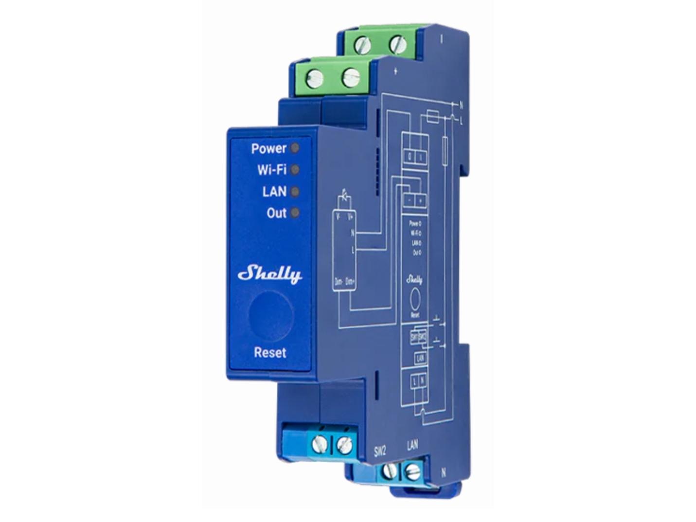 Shelly SHELLY_PRO_DIMMER_0/1-10V_PM, Dimmer, IEEE 802.11b, IEEE 802.11g, IEEE 802.11n, 30 m, 50 m, Inbyggd, Trådlös | Smarta hem - Märken - Shelly | GameStuff